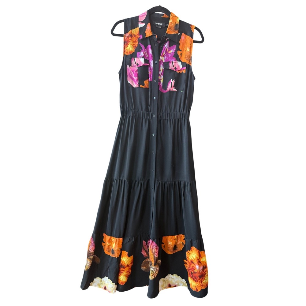 Desigual Tiered Maxi Dress Women's M
